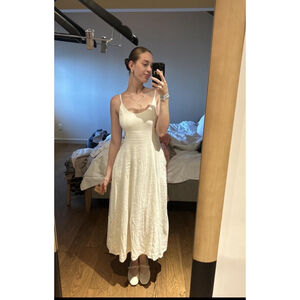 The Drop Womens Luna Scoop Neck Linen Maxi Dress L Off White Dr9